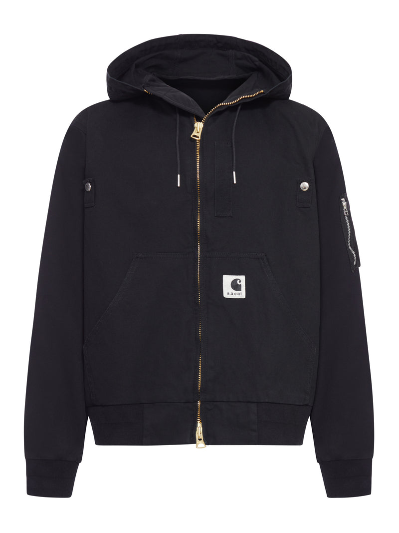 FELPA DUCK CON ZIP E CAPPUCCIO SACAI X CARHARTT
