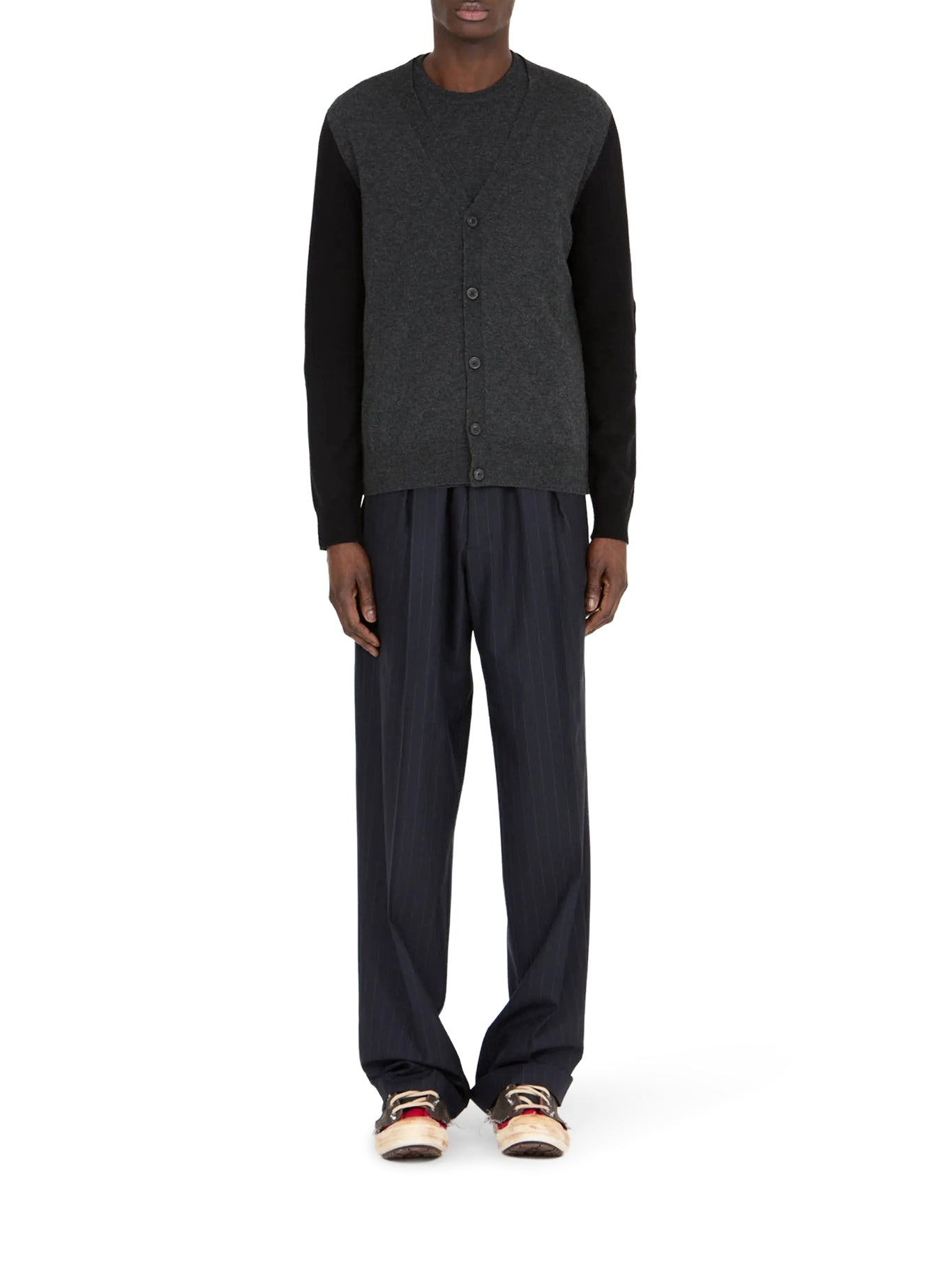 CARDIGAN IN LANA CON SCOLLO A V