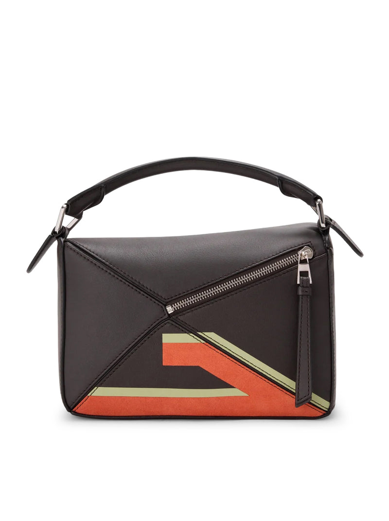 BORSA PUZZLE PICCOLA FUTURIST CAT IN PELLE DI VITELLO