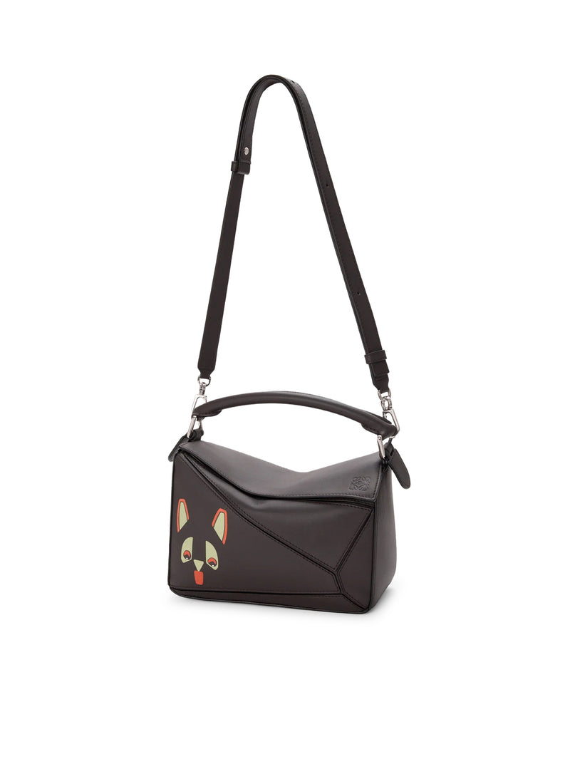 BORSA PUZZLE PICCOLA FUTURIST CAT IN PELLE DI VITELLO