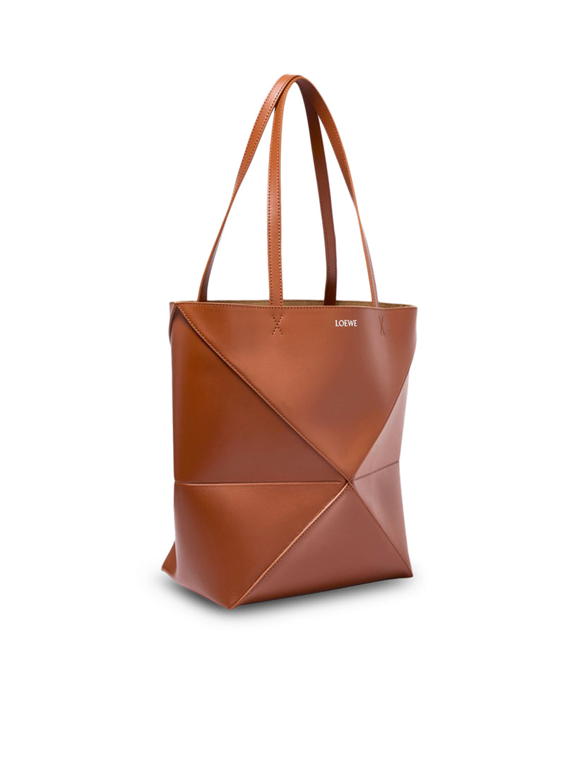 BORSA PUZZLE FOLD TOTE IN PELLE DI VITELLO LUCIDA