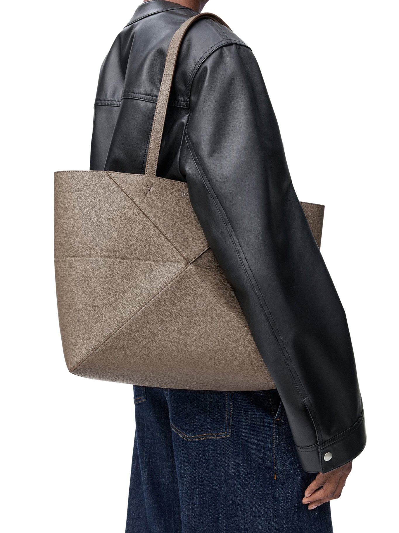 BORSA TOTE PUZZLE FOLD HORIZONTAL MEDIA IN PELLE DI VITELLO GRANATA