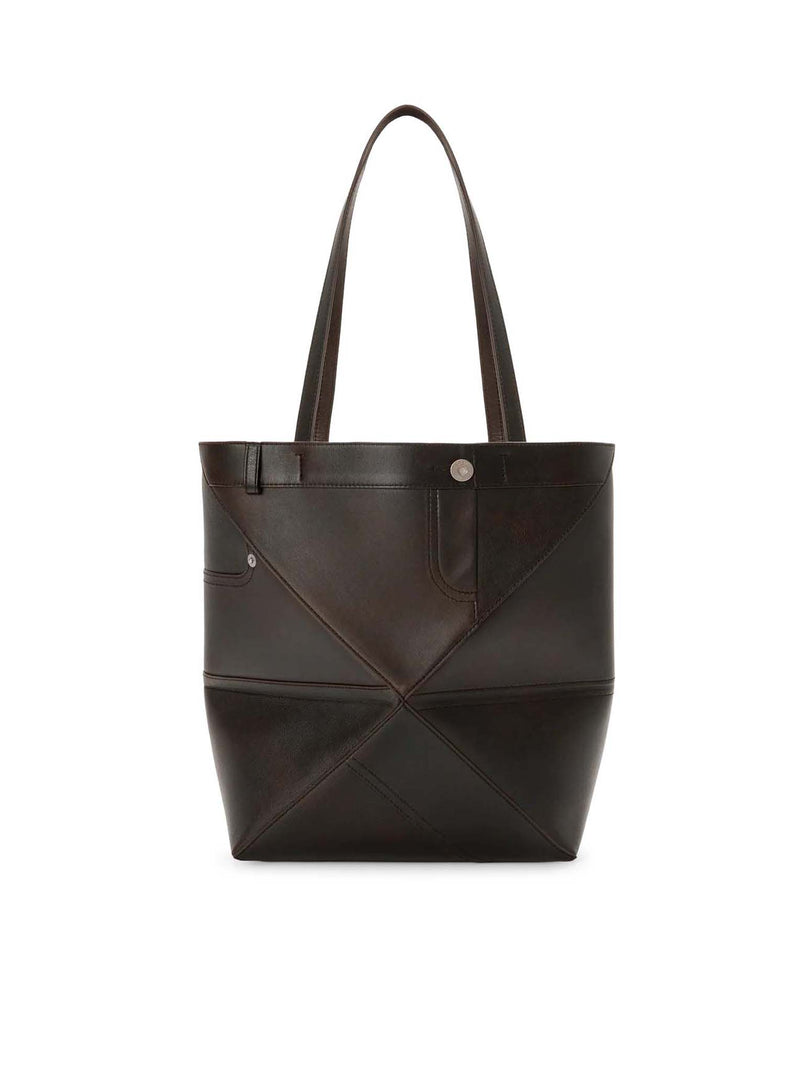 BORSA TOTE MEDIA PUZZLE FOLD PANTS IN PELLE