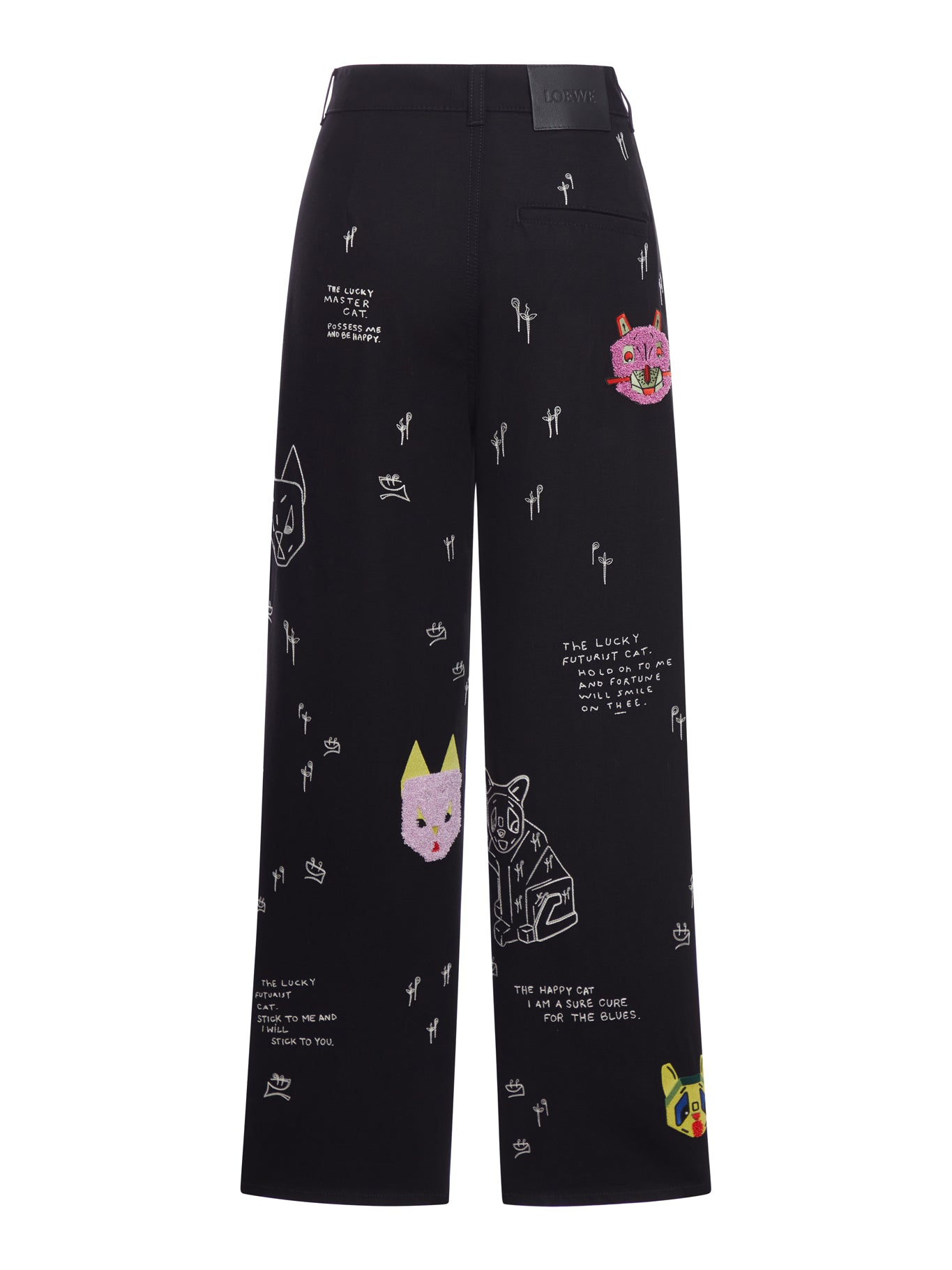 PANTALONI IN COTONE CON RICAMI