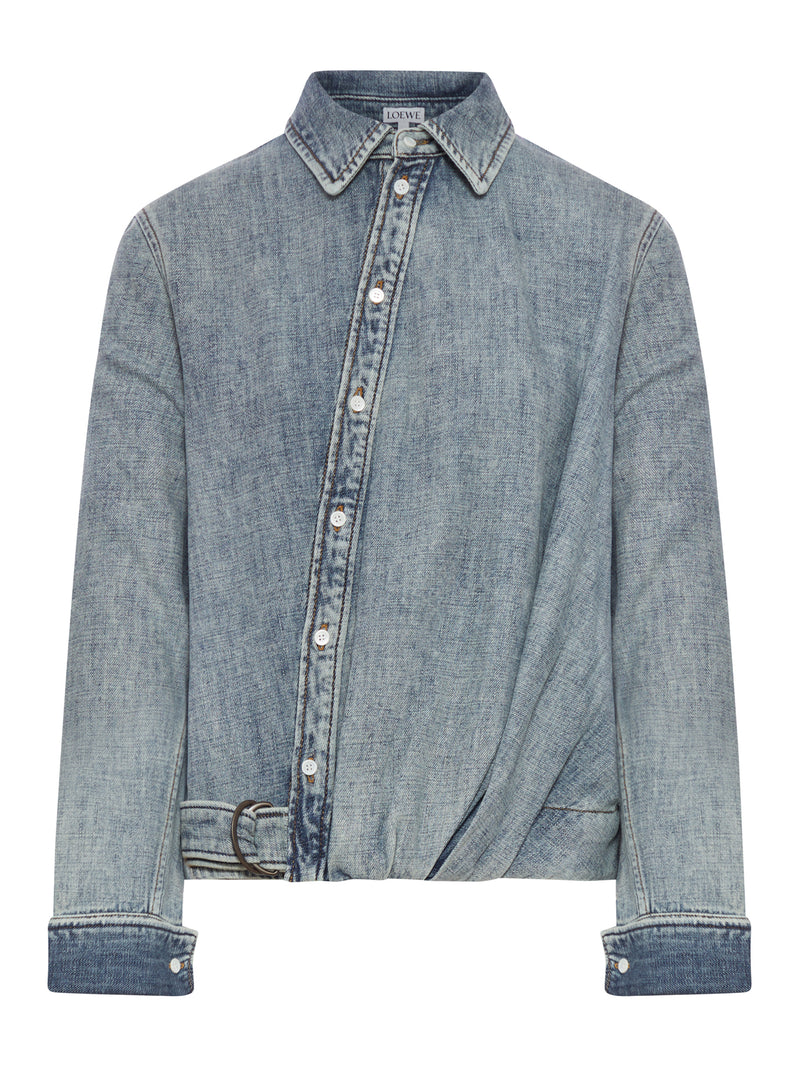 CAMICIA DRAPPEGGIATA IN DENIM