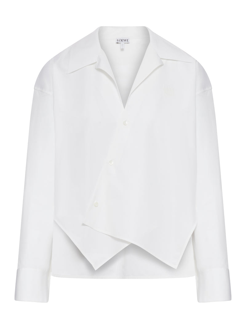 CAMICIA ASIMMETRICA IN POPELINE DI COTONE