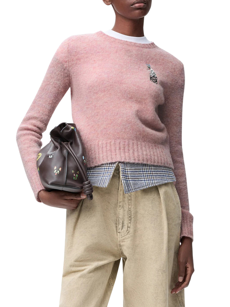 MAGLIONE IN LANA SPAZZOLATA DI PESO MEDIO