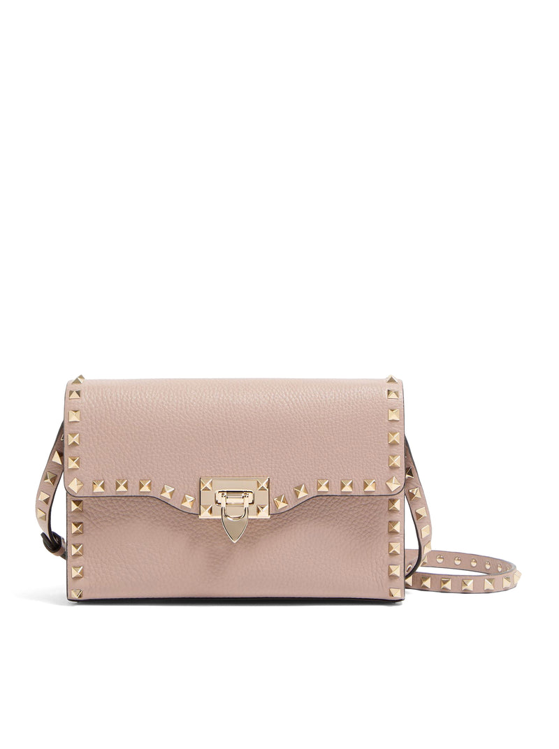 BORSA PICCOLA A TRACOLLA ROCKSTUD IN VITELLO GRANATO