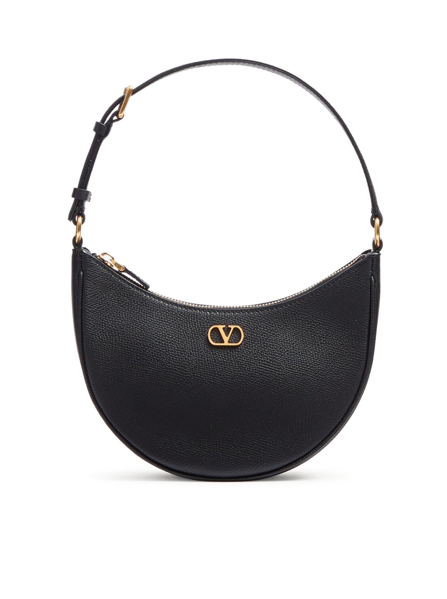 MINI BORSA HOBO VLOGO SIGNATURE IN VITELLO GRANATO NERO