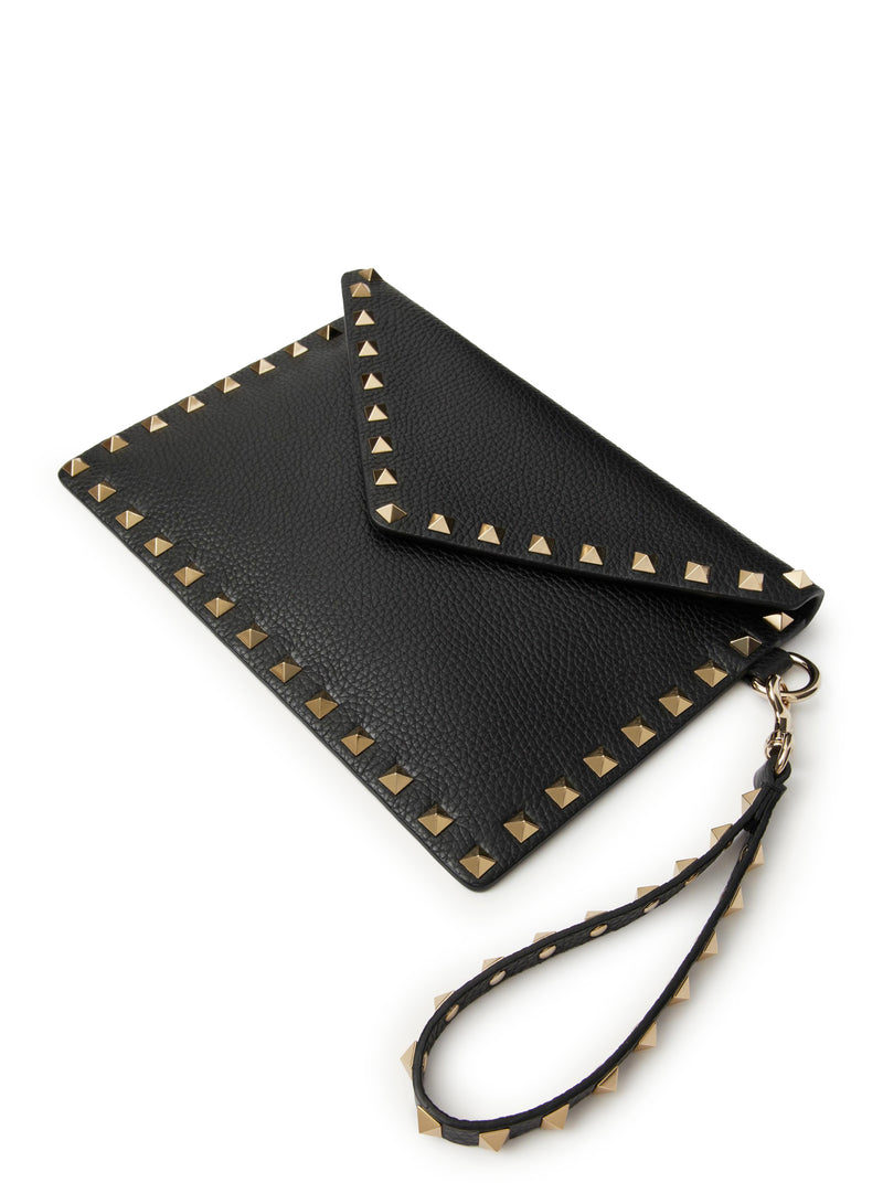 POUCH ROCKSTUD IN VITELLO GRANATO