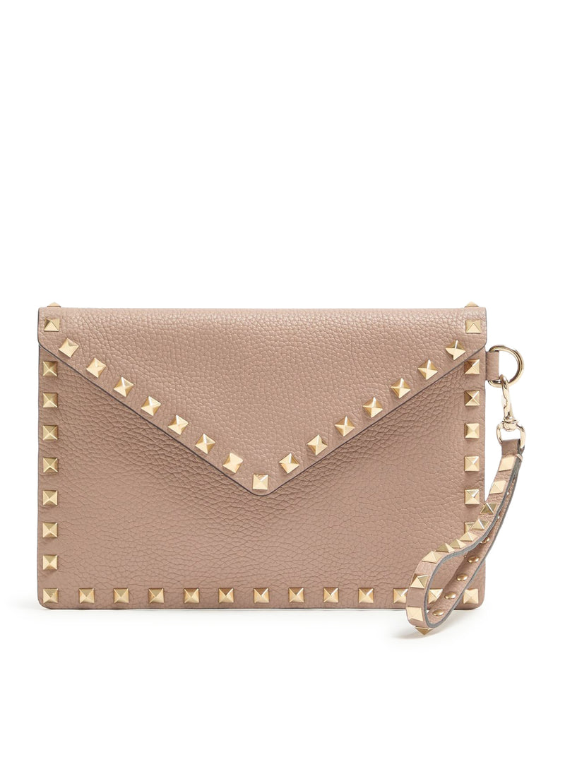 POUCH ROCKSTUD IN VITELLO GRANATO