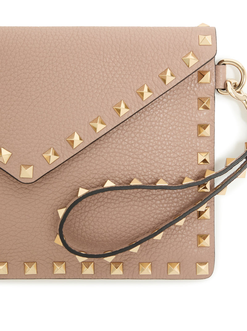 POUCH ROCKSTUD IN VITELLO GRANATO