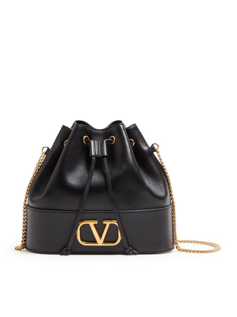 MINI SECCHIELLO CON CATENA VLOGO SIGNATURE IN NAPPA