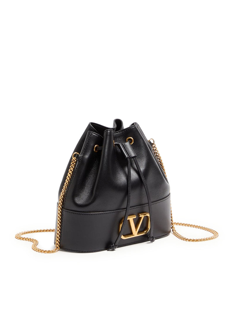 MINI SECCHIELLO CON CATENA VLOGO SIGNATURE IN NAPPA