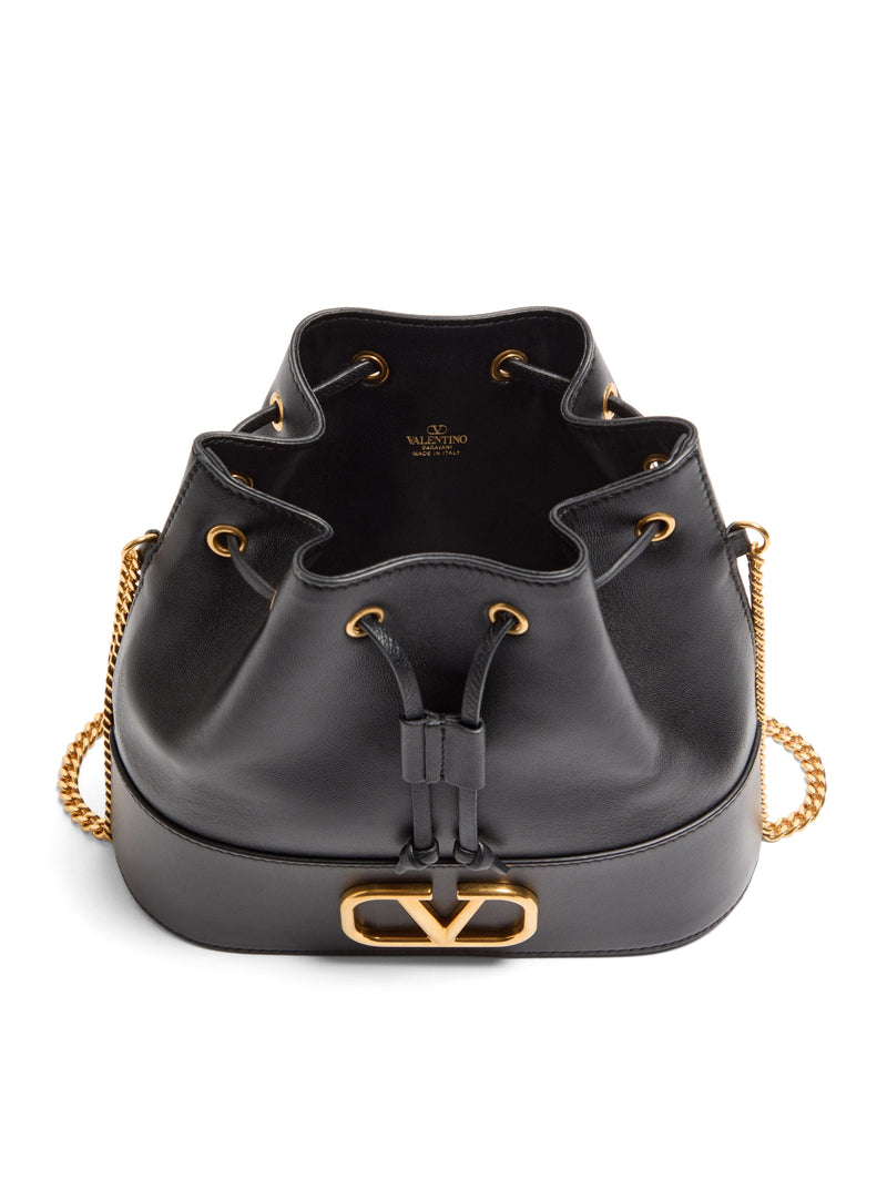 MINI SECCHIELLO CON CATENA VLOGO SIGNATURE IN NAPPA