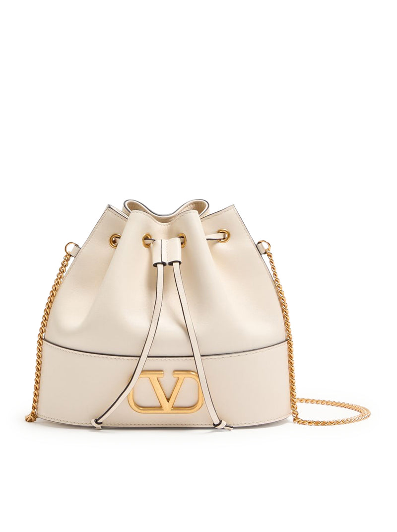 MINI SECCHIELLO CON CATENA VLOGO SIGNATURE IN NAPPA