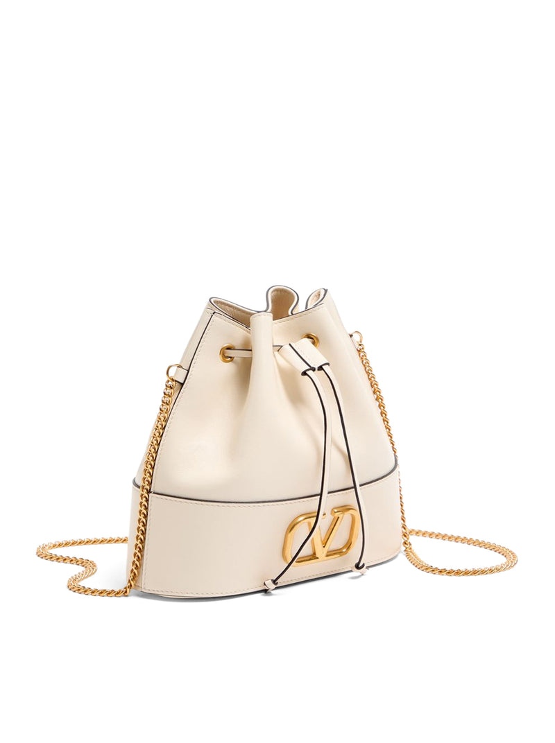 MINI SECCHIELLO CON CATENA VLOGO SIGNATURE IN NAPPA