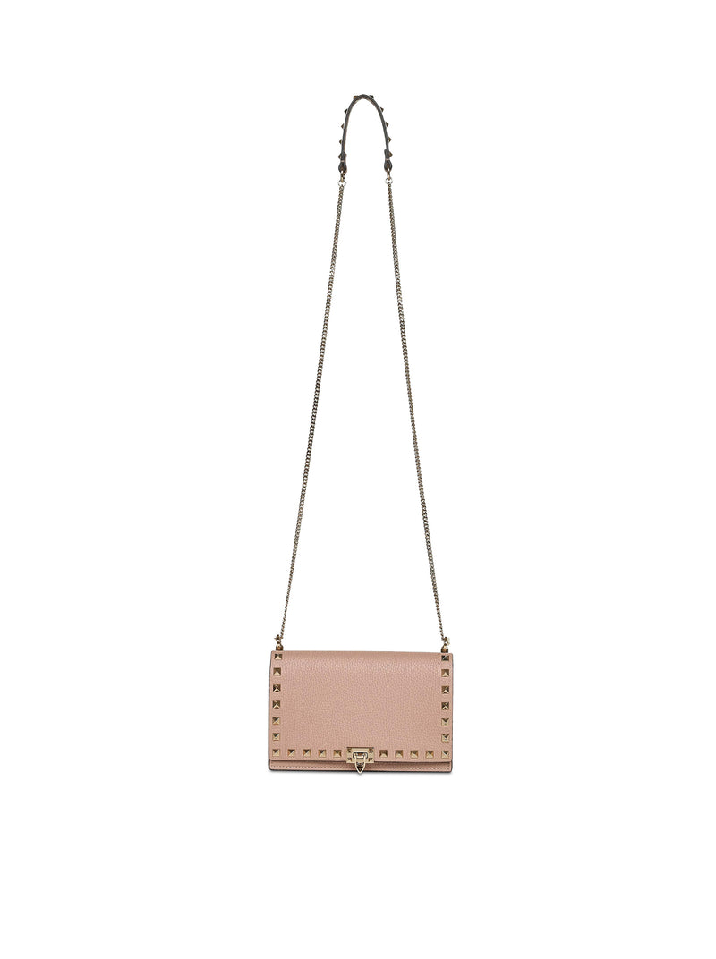MINI BORSA ROCKSTUD IN PELLE CON CATENA