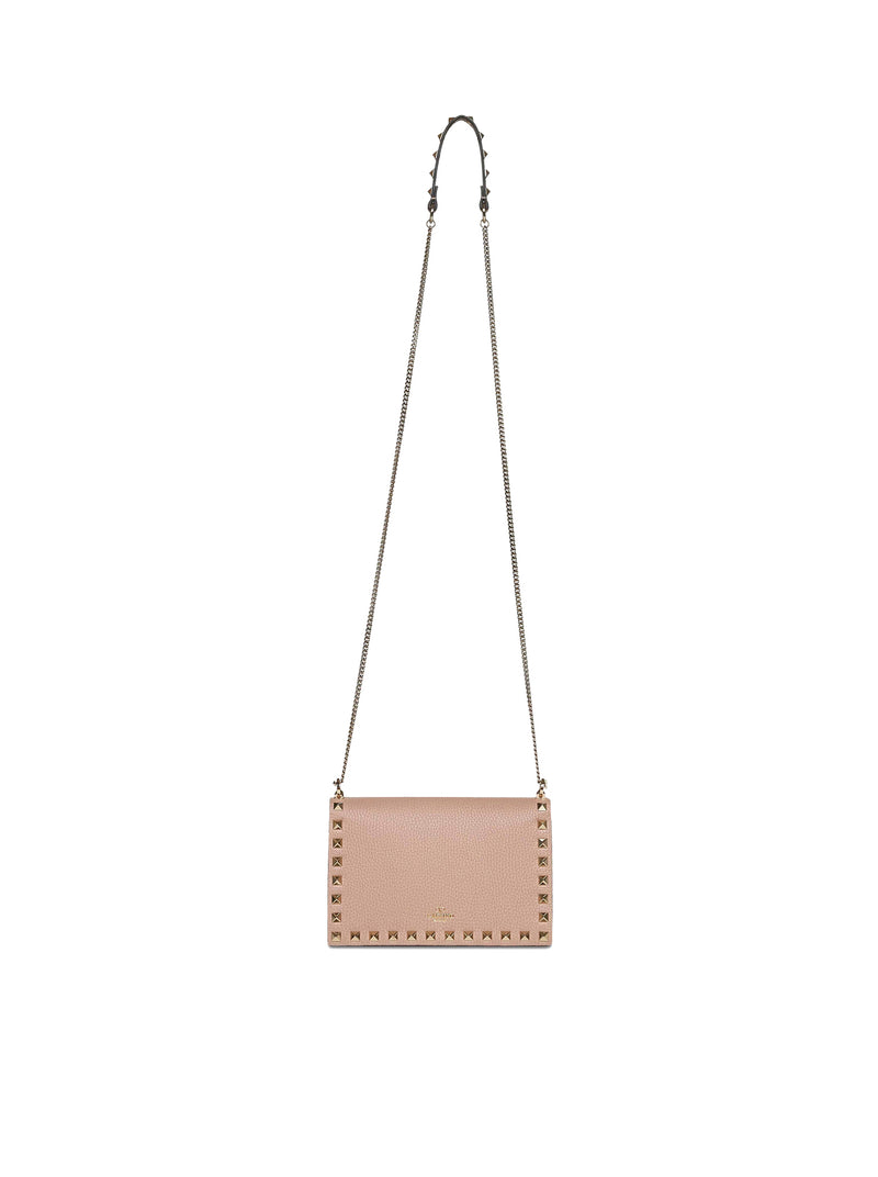 MINI BORSA ROCKSTUD IN PELLE CON CATENA