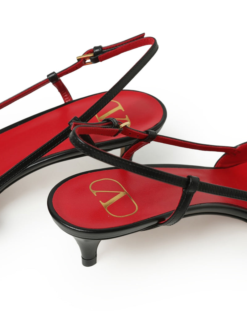 SLINGBACK CON LOGO IN PELLE