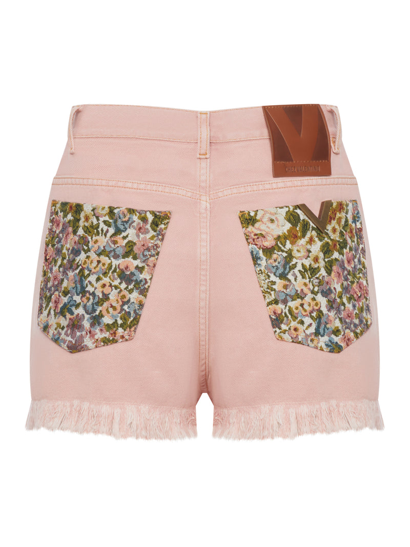 SHORTS IN DENIM CON ORLO SFRANGIATO
