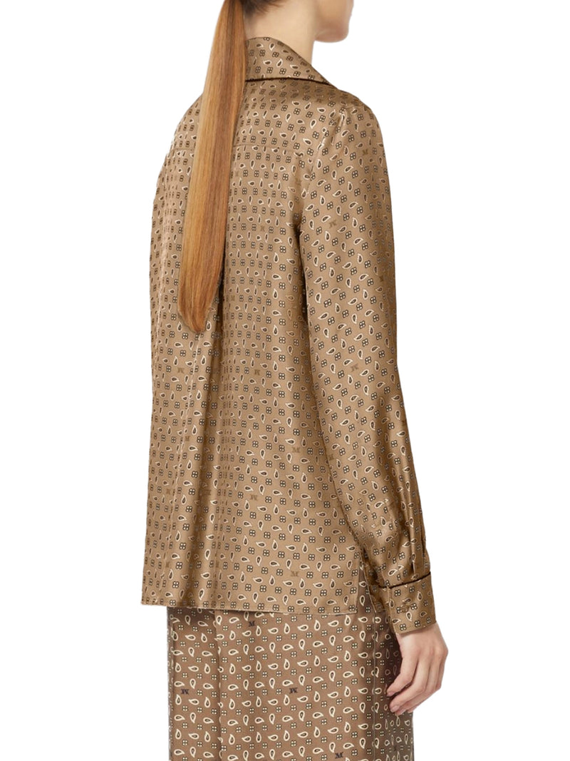 CAMICIA SEMIADERENTE IN SETA STAMPATA