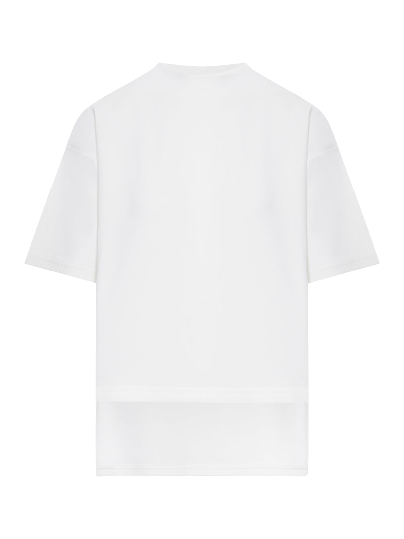 T-SHIRT GIROCOLLO BOXY IN COTONE