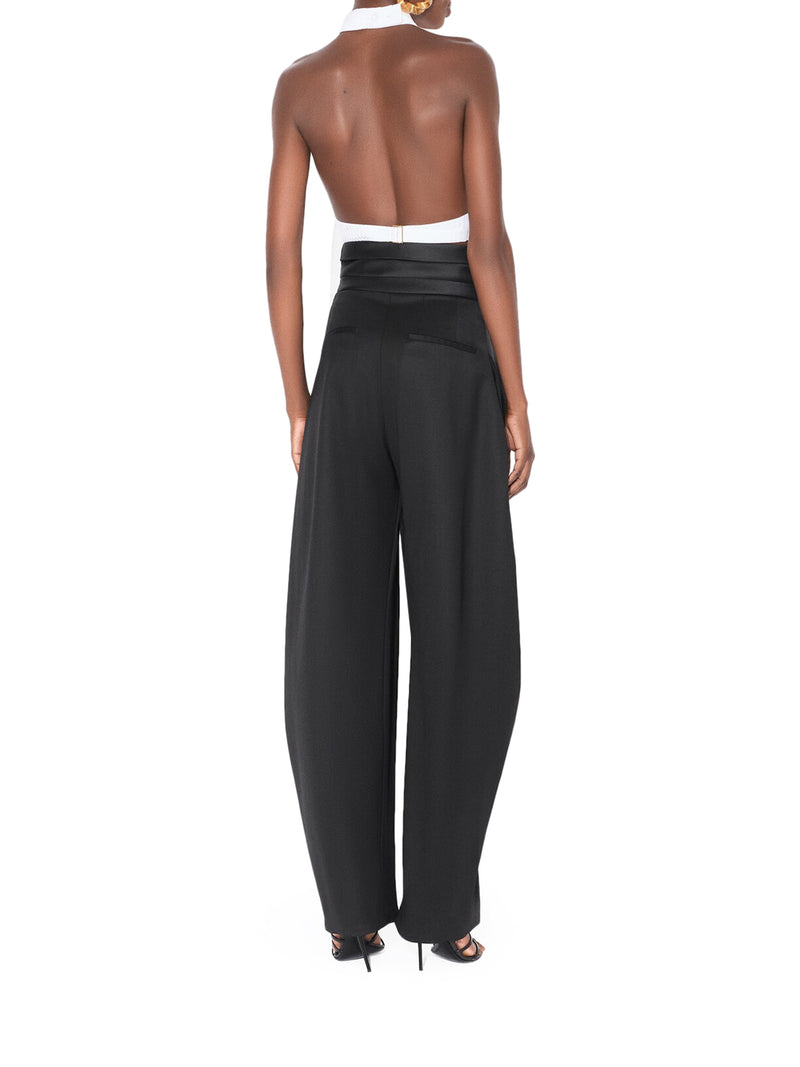 TOP CON PLASTRON IN POPELINE DI COTONE