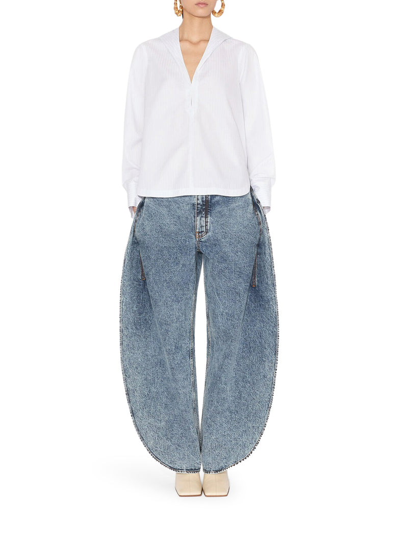 CAMICIA CON CAPPUCCIO IN POPELINE