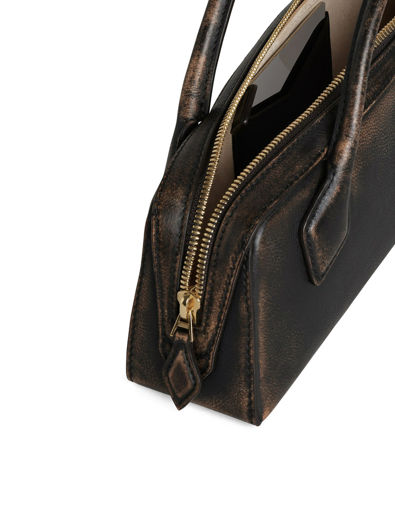 POCHETTE LE TECKEL IN PELLE INVECCHIATA