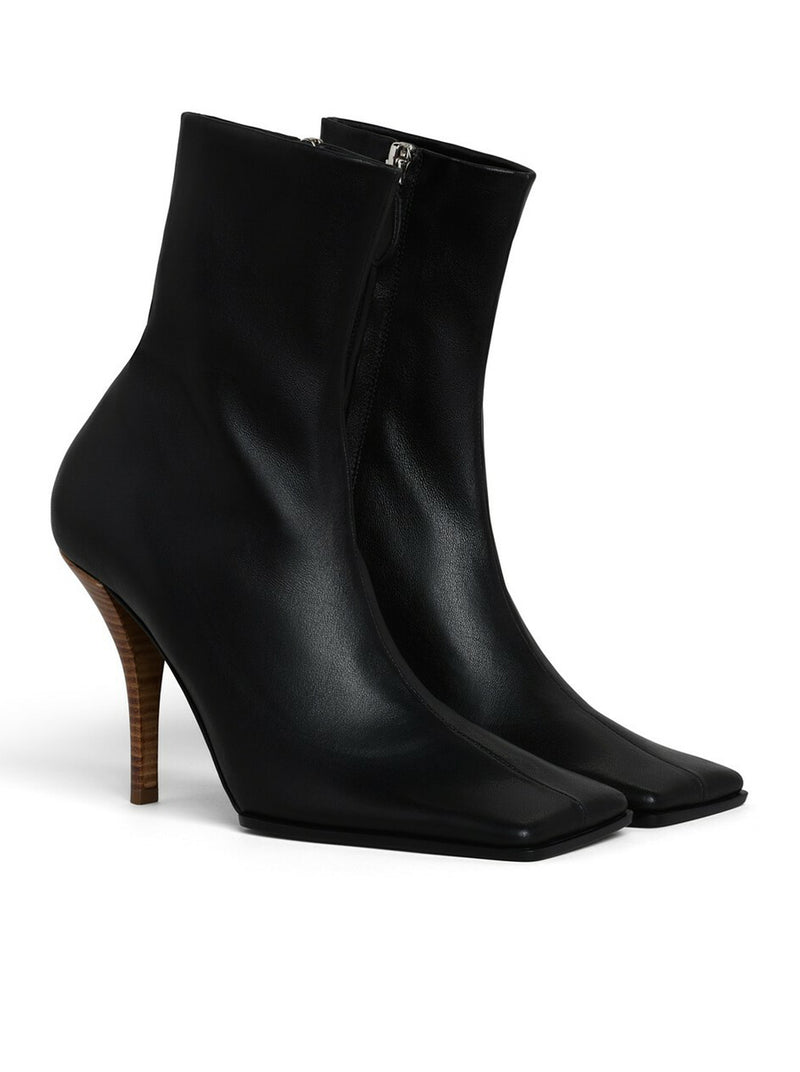 STIVALI QUADRATI IN PELLE