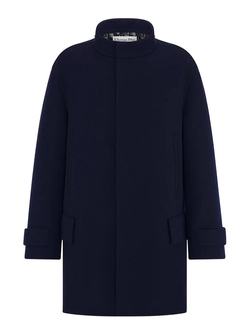 CAPPOTTO CON COLLETTO A SCIARPA IN LANA VERGINE E SETA DOUBLE FACE