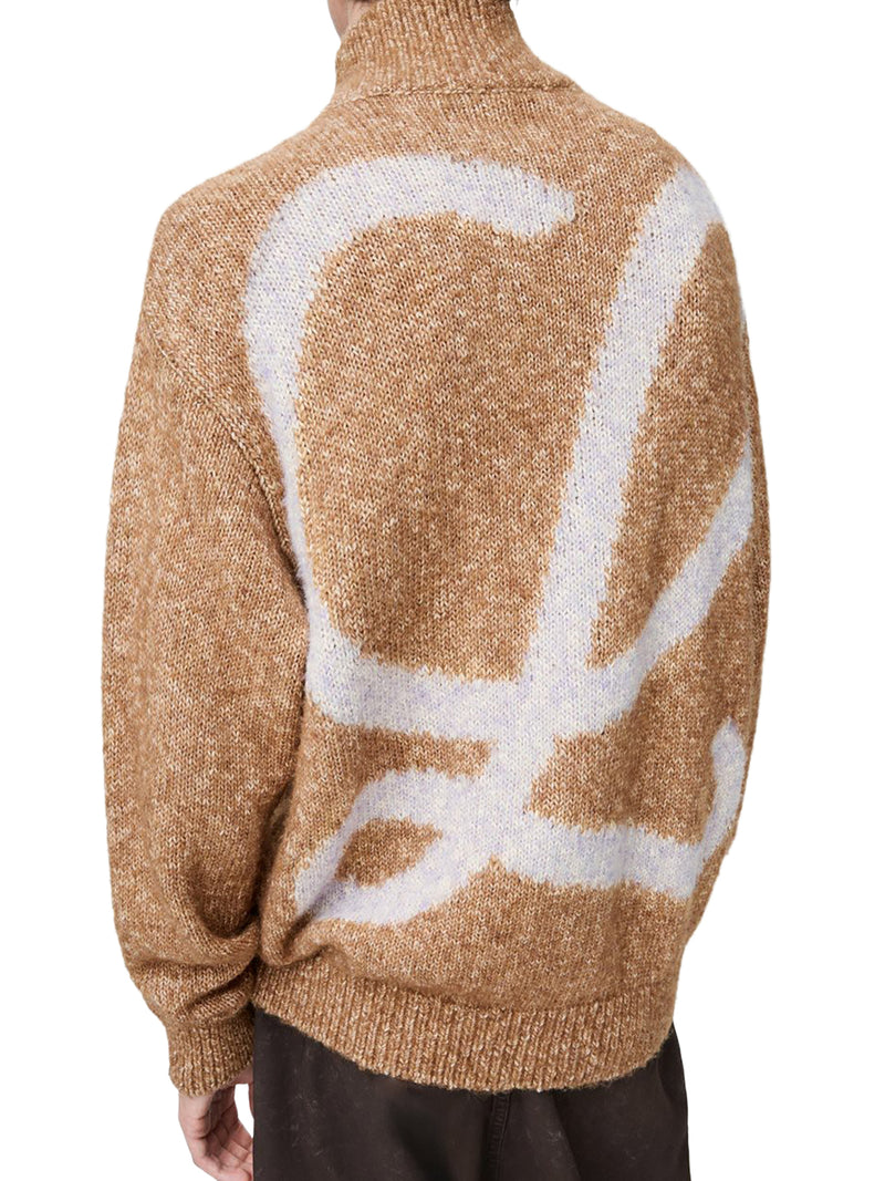 CARDIGAN CON ZIP IN COTONE LINO E LANA