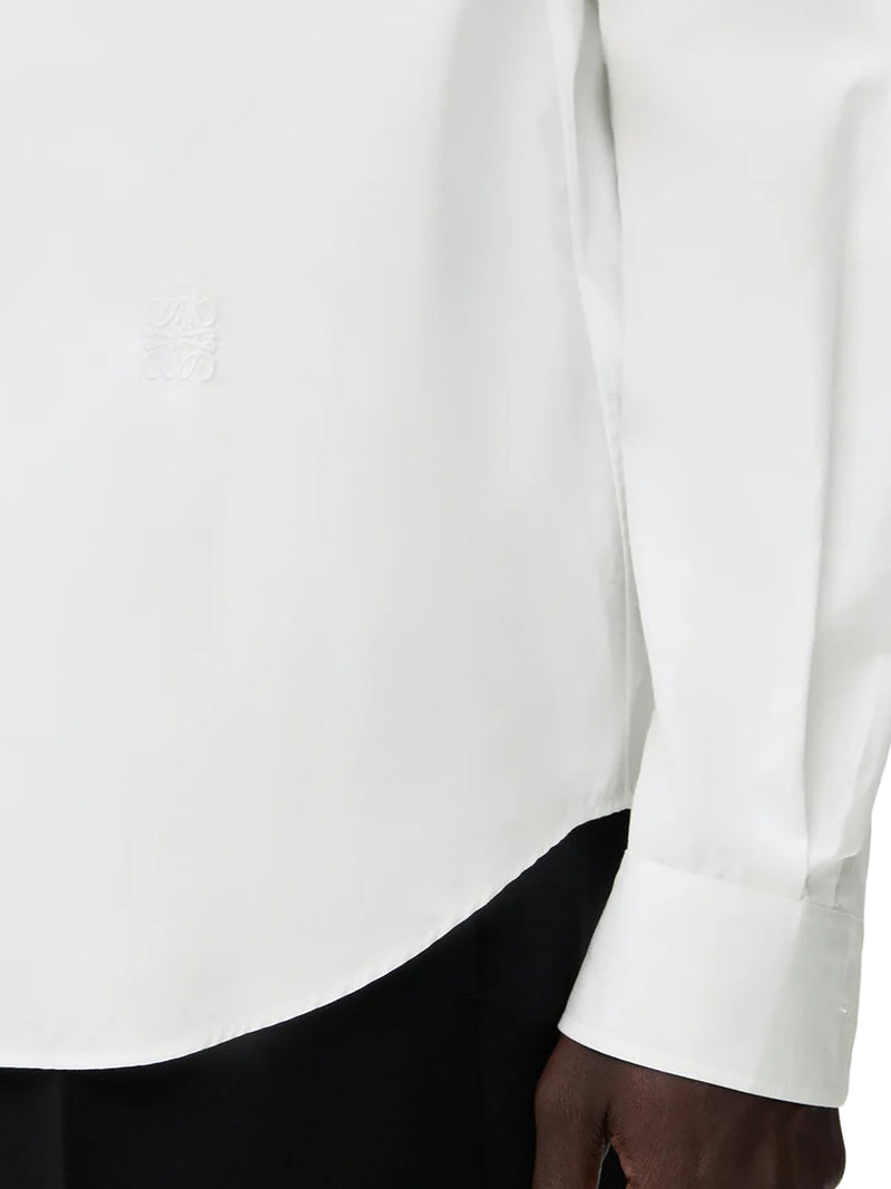 CAMICIA CLASSICA IN COTONE CON LOGO ANAGRAM RICAMATO