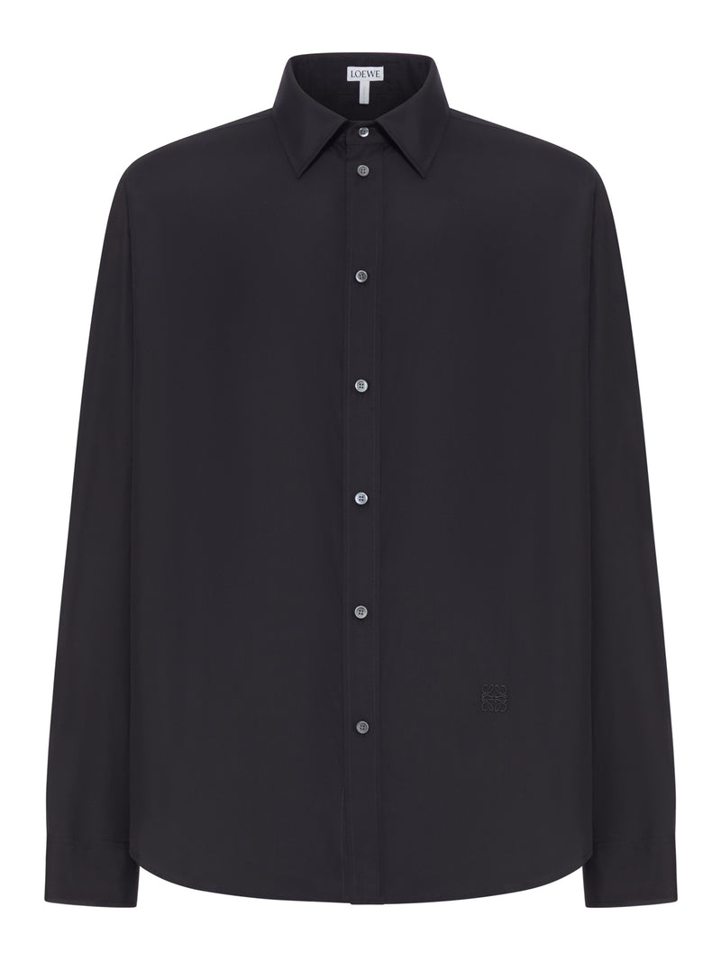 CAMICIA CLASSICA IN COTONE CON LOGO ANAGRAM RICAMATO