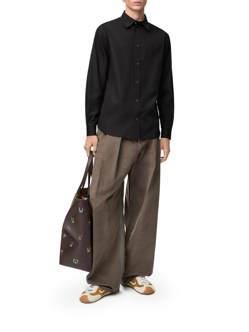 CAMICIA CLASSICA IN COTONE CON LOGO ANAGRAM RICAMATO