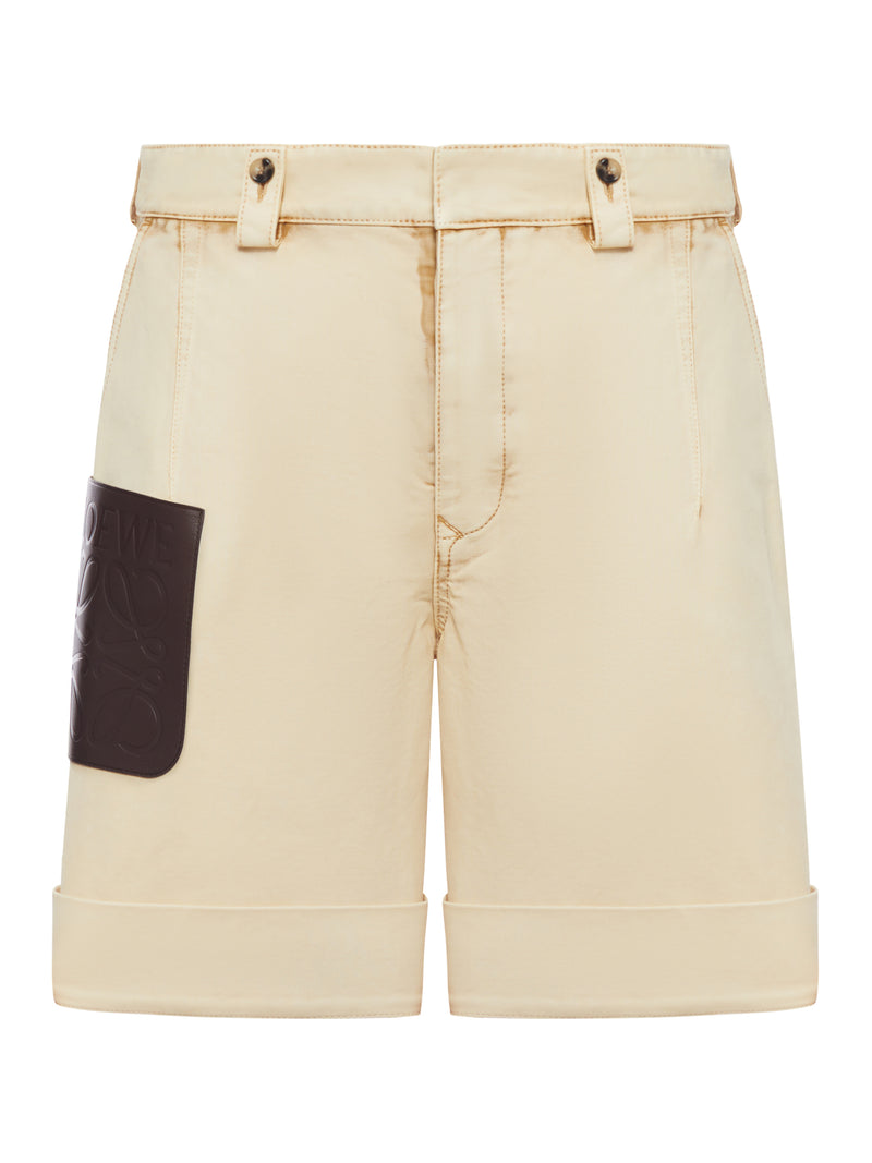 SHORT CON RISVOLTO IN COTONE