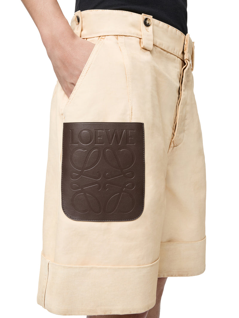 SHORT CON RISVOLTO IN COTONE