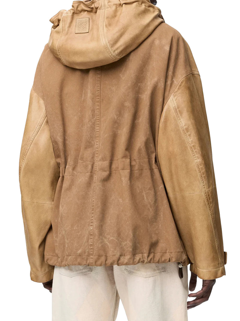 PARKA CORTO IN NAPPA DI AGNELLO E COTONE