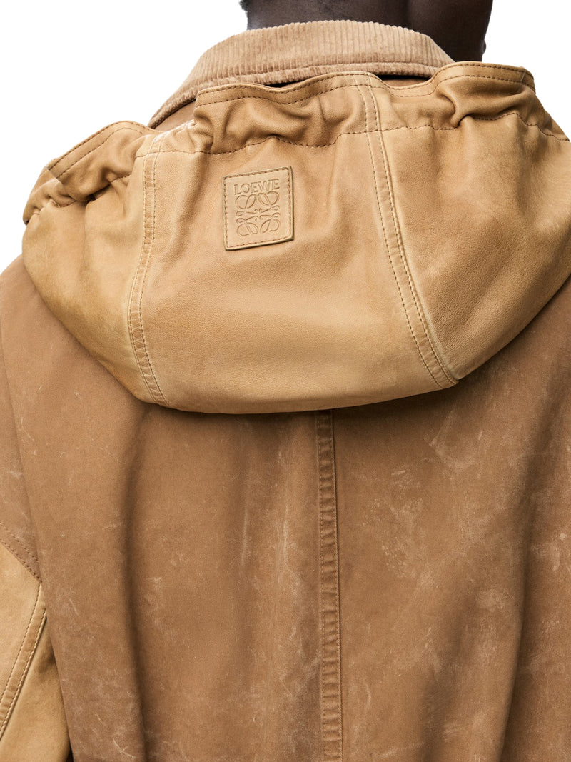 PARKA CORTO IN NAPPA DI AGNELLO E COTONE