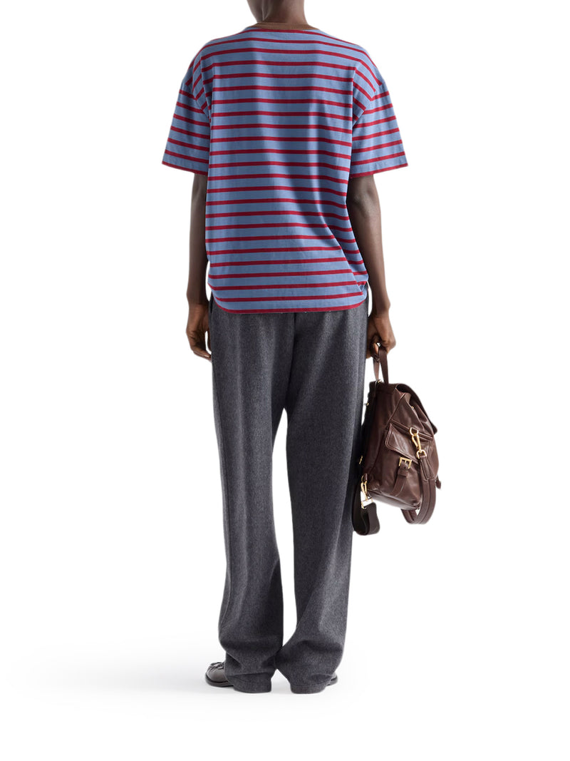 T-SHIRT OVERSIZE IN JERSEY A RIGHE