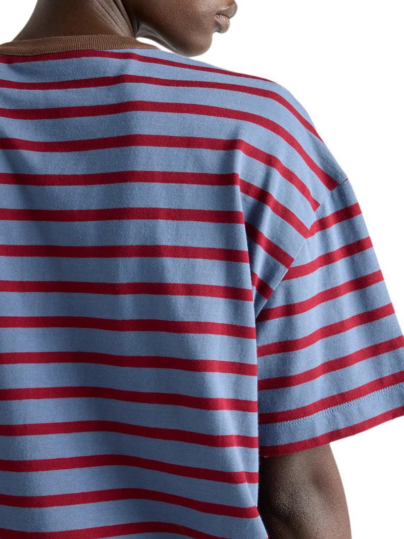 T-SHIRT OVERSIZE IN JERSEY A RIGHE