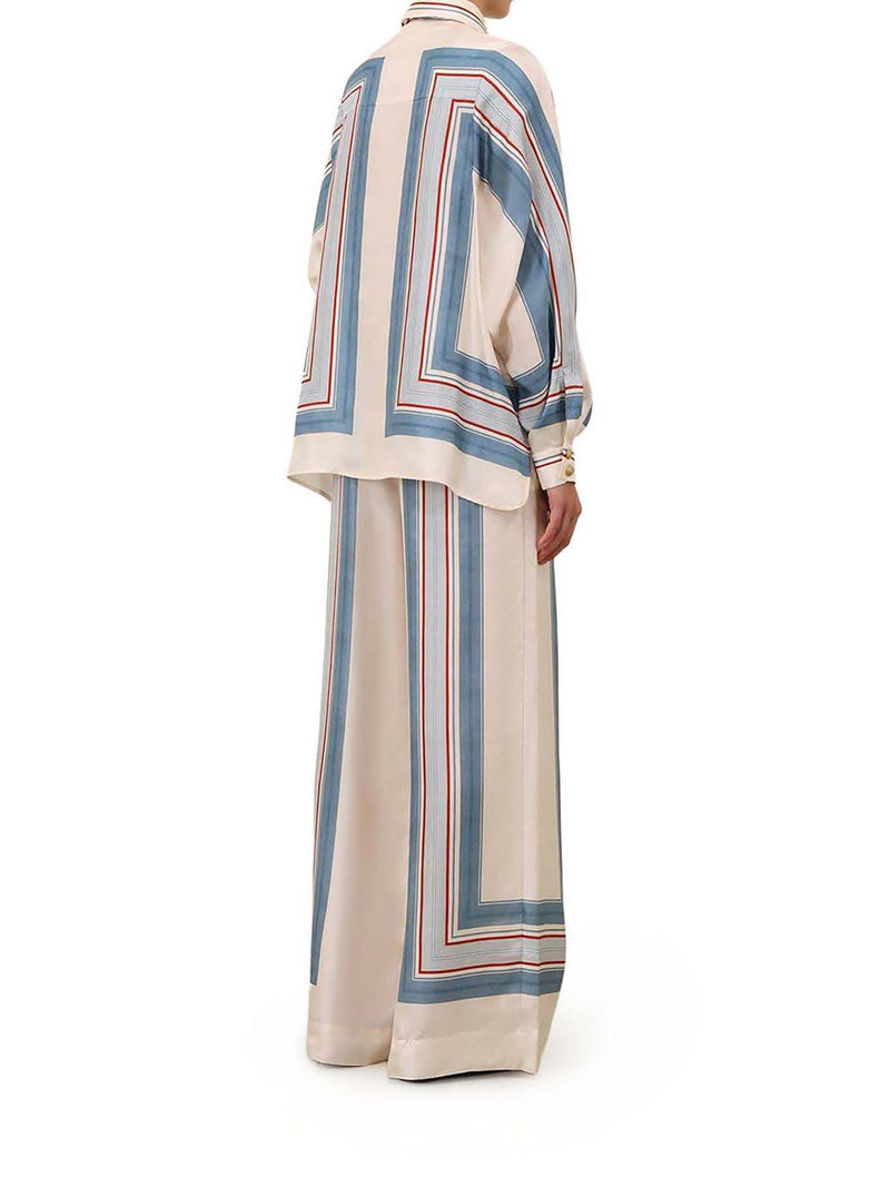 PANTALONI IN SETA A VITA AMPIA