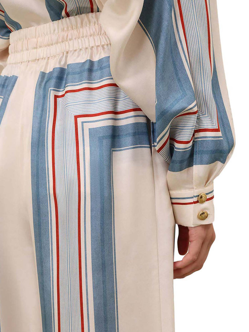 PANTALONI IN SETA A VITA AMPIA