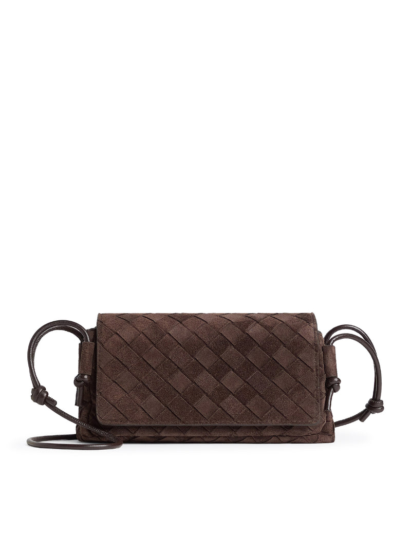 POUCH IN SUEDE CON LAVORAZIONE ITRECCIATO