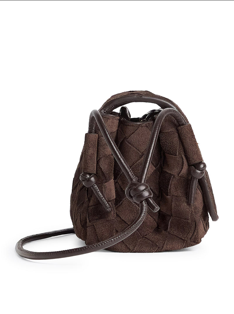POUCH IN SUEDE CON LAVORAZIONE ITRECCIATO