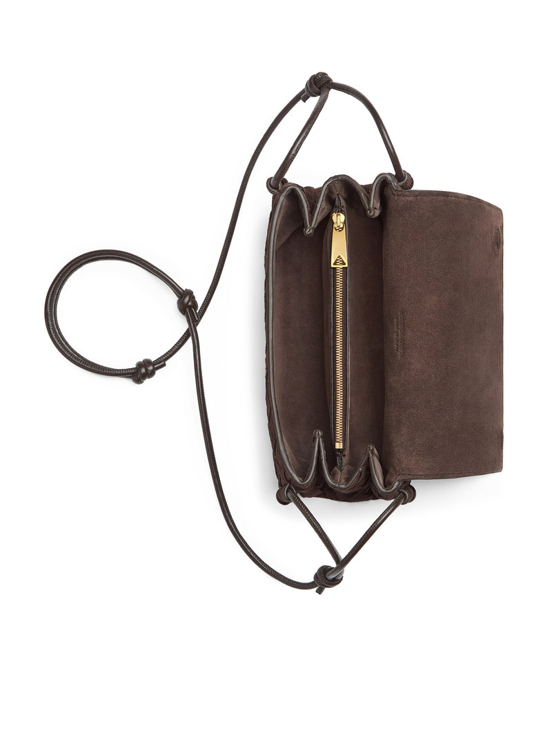 POUCH IN SUEDE CON LAVORAZIONE ITRECCIATO