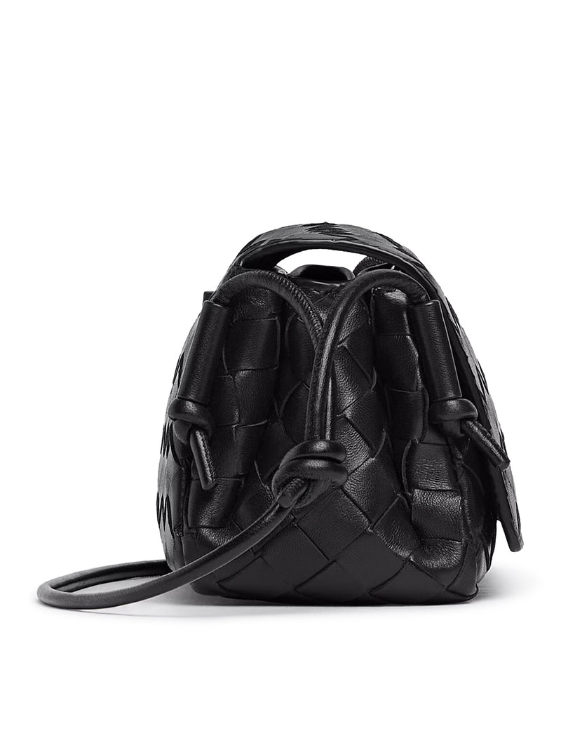 POCHETTE IN NAPPA INTRECCIATA CON TRACOLLA TUBOLARE REGOLABILE