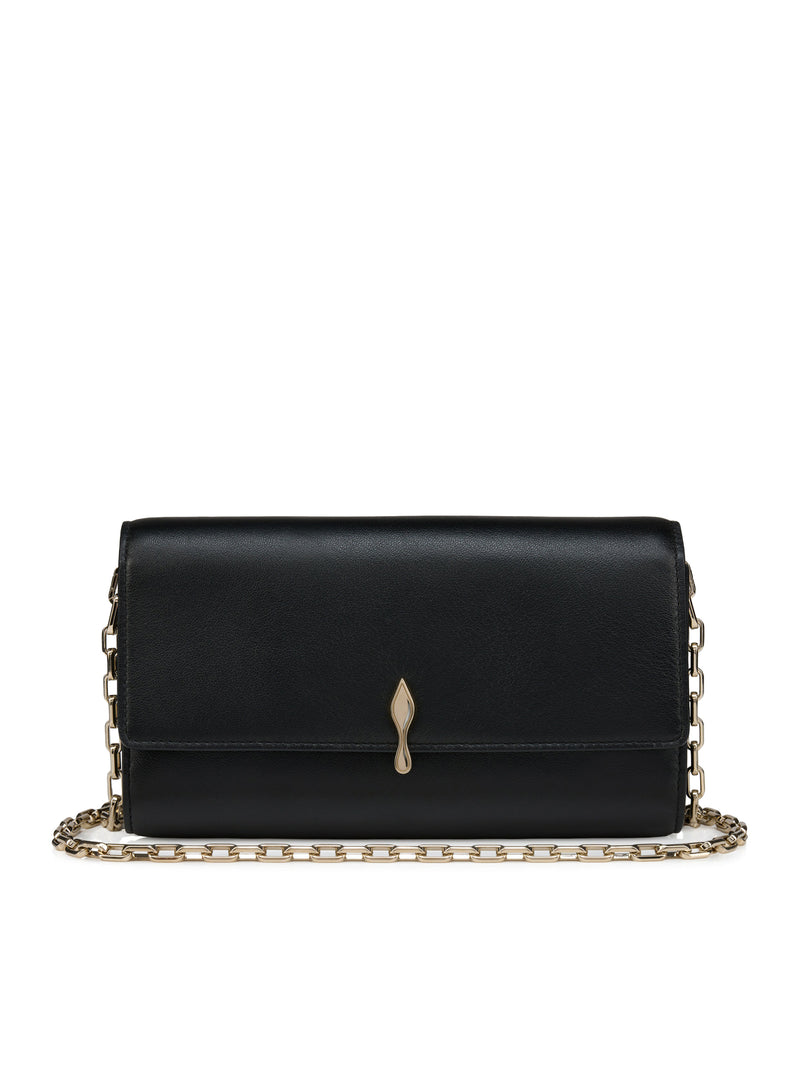 WALLET ON CHAIN BETTINA IN PELLE DI NAPPA NERO