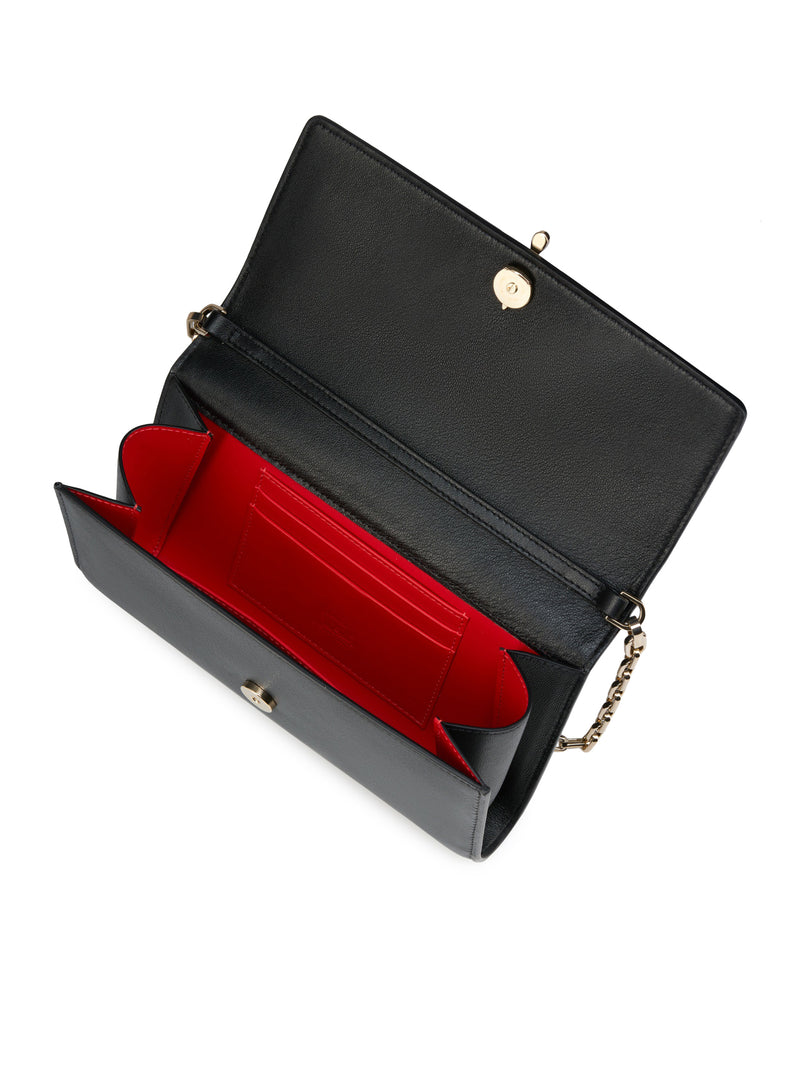 WALLET ON CHAIN BETTINA IN PELLE DI NAPPA NERO